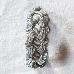 Braided Mesh Silvertone Bracelet
